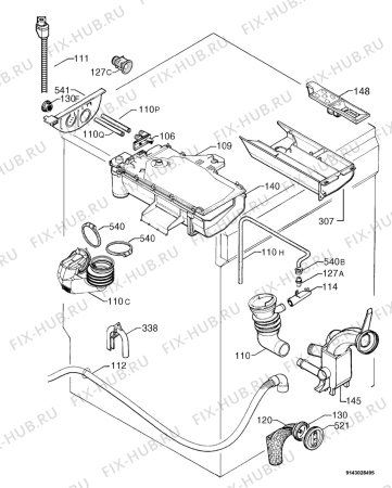 Взрыв-схема стиральной машины Privileg 142082_20543 - Схема узла Hydraulic System 272